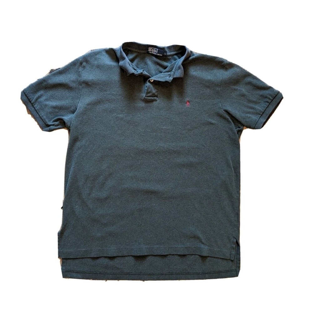 Polo Ralph Lauren Shirt Men Large Green 100% Cotton Golf Golfer Pony Golf Golfer